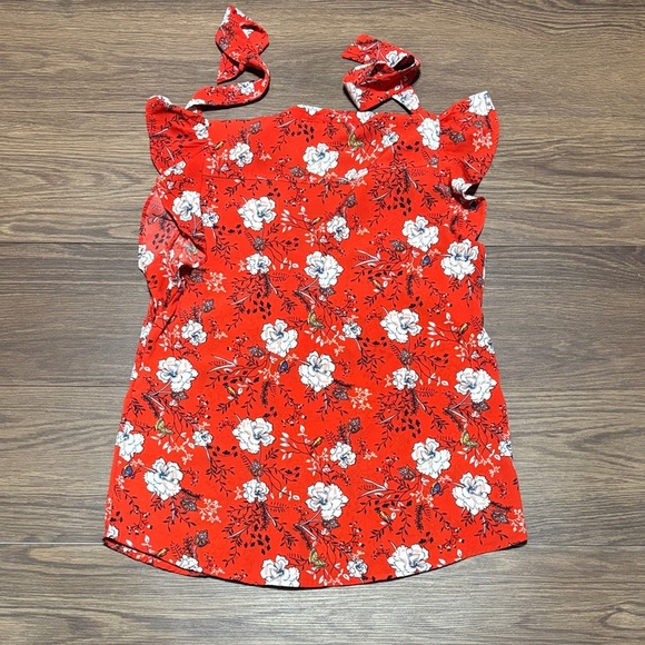 🔥🔥🔥Abercrombie & Fitch Red Flutter Sleeve Ruffled Blouse Size: Small🔥🔥🔥 - Picture 6 of 6